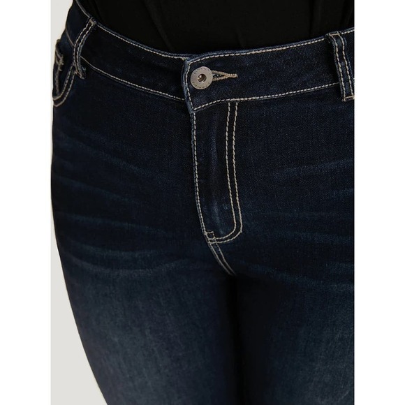 Size 14  • 1x • BloomChic • Contrast Trim Stitch Dark Wash Jeans - Indigo - Picture 8 of 8